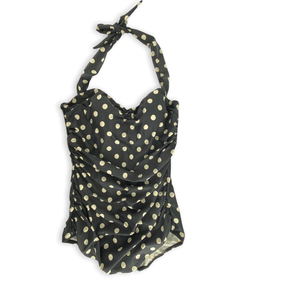 I found it! - Esther Williams Vintage Black & Cream Polka Dot Swimsuit